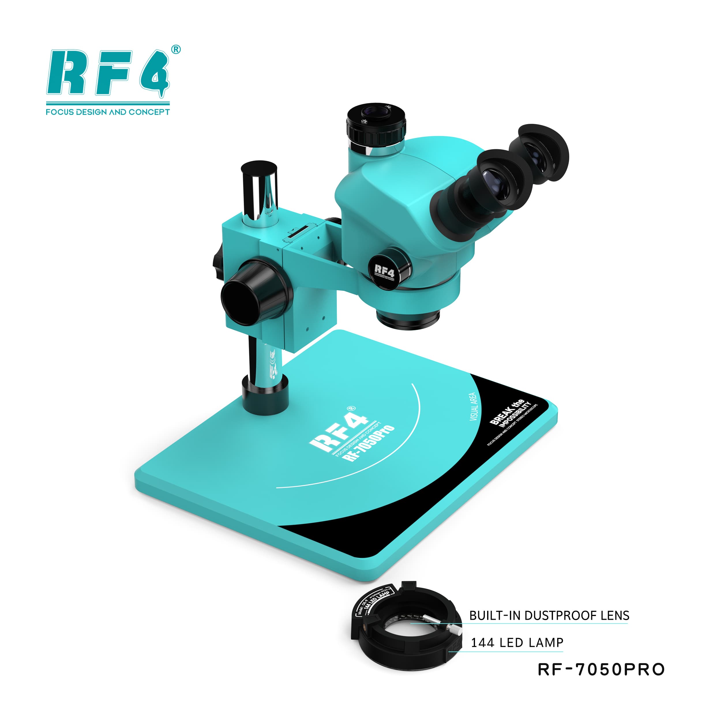 Microscópio Trinocular RF4 RF-7050PRO — vista