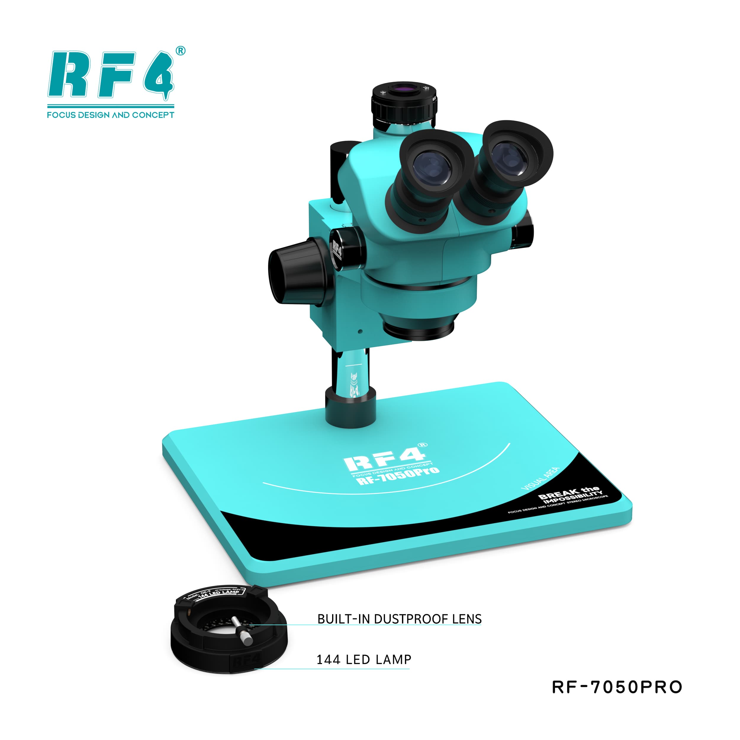 Microscópio Trinocular RF4 RF-7050PRO — detalhe