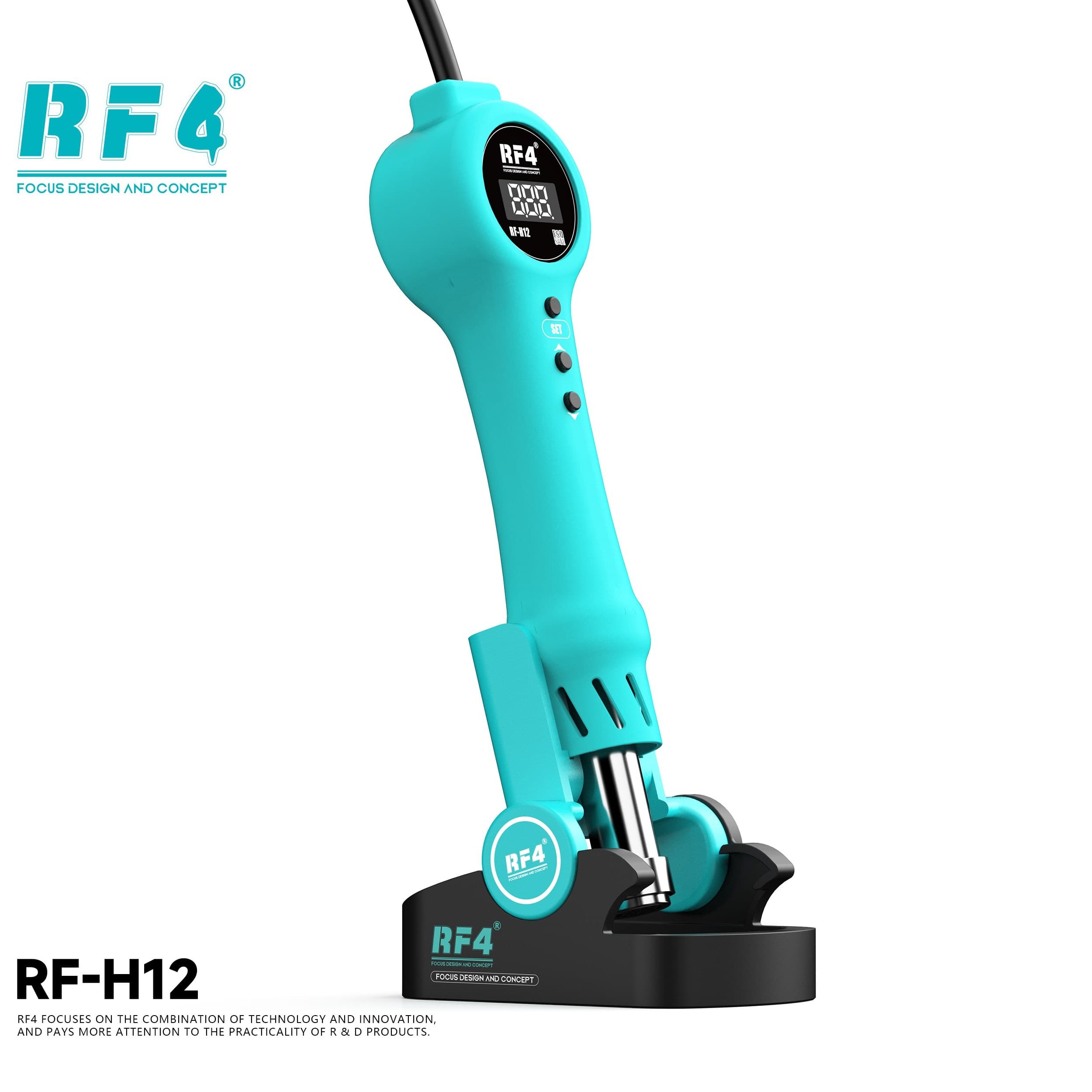 Soprador RF4 RF-H12 all-in-one — pistola com display LCD e dock inteligente