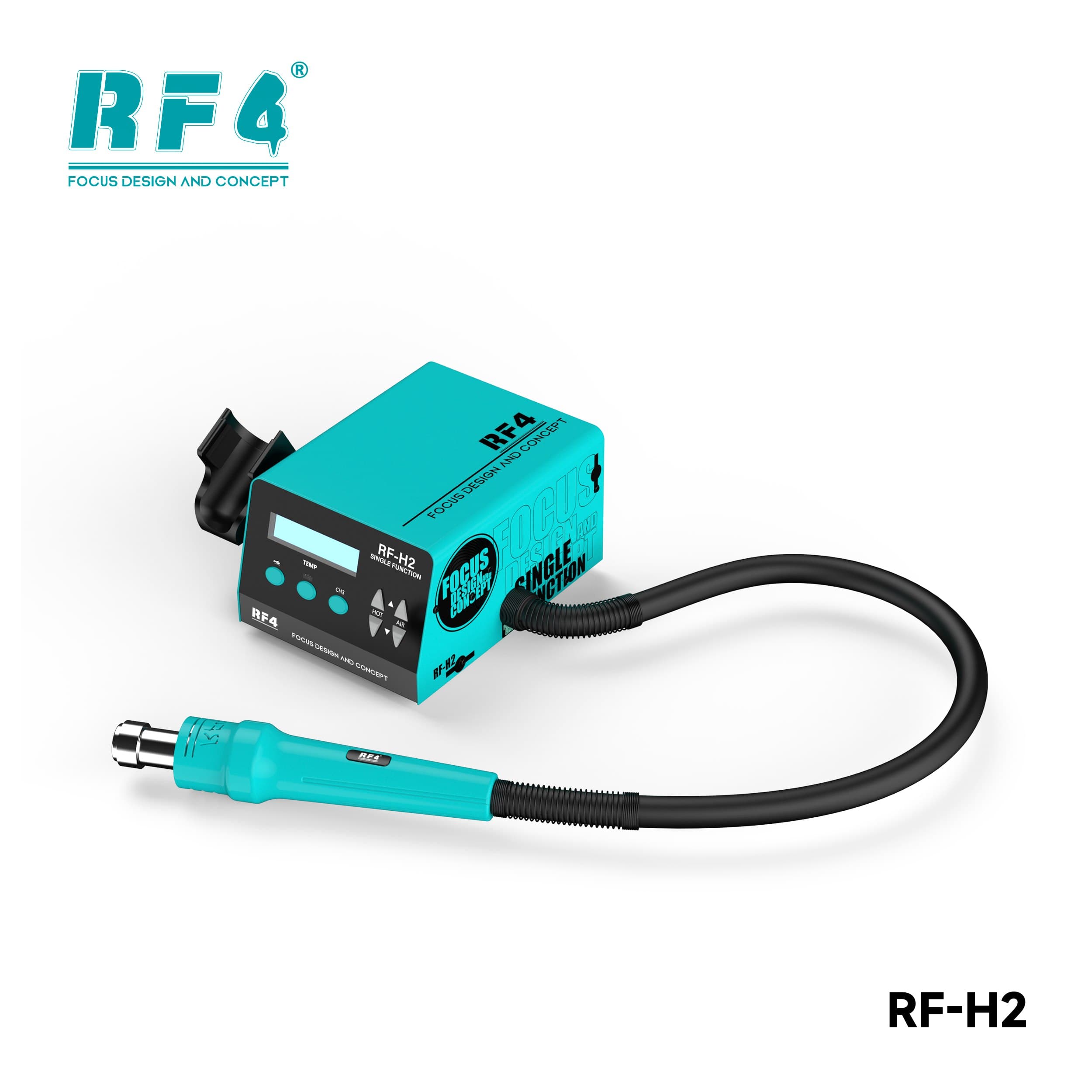 RF4 RF-H2 — vista superior da estação com soprador