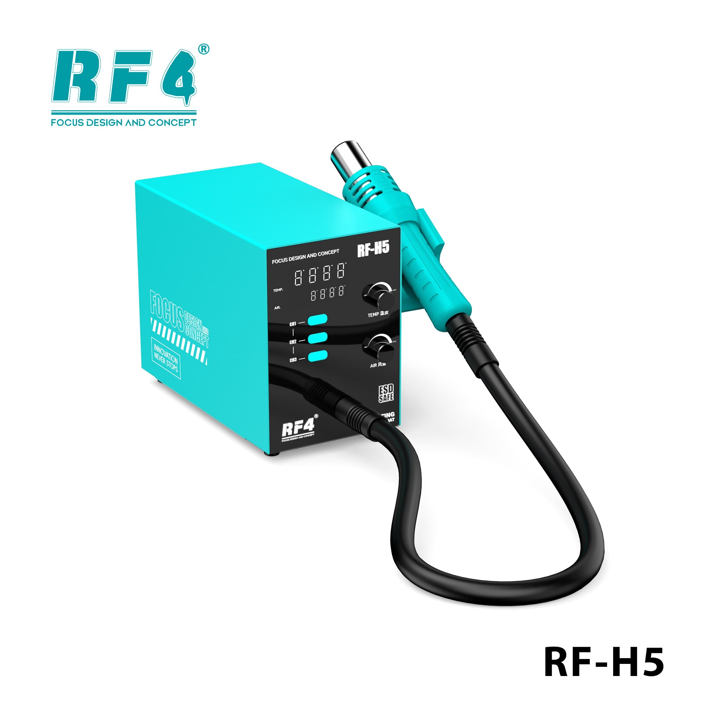 Estação de Ar Quente RF4 RF-H5 — torre compacta vertical com soprador acoplado