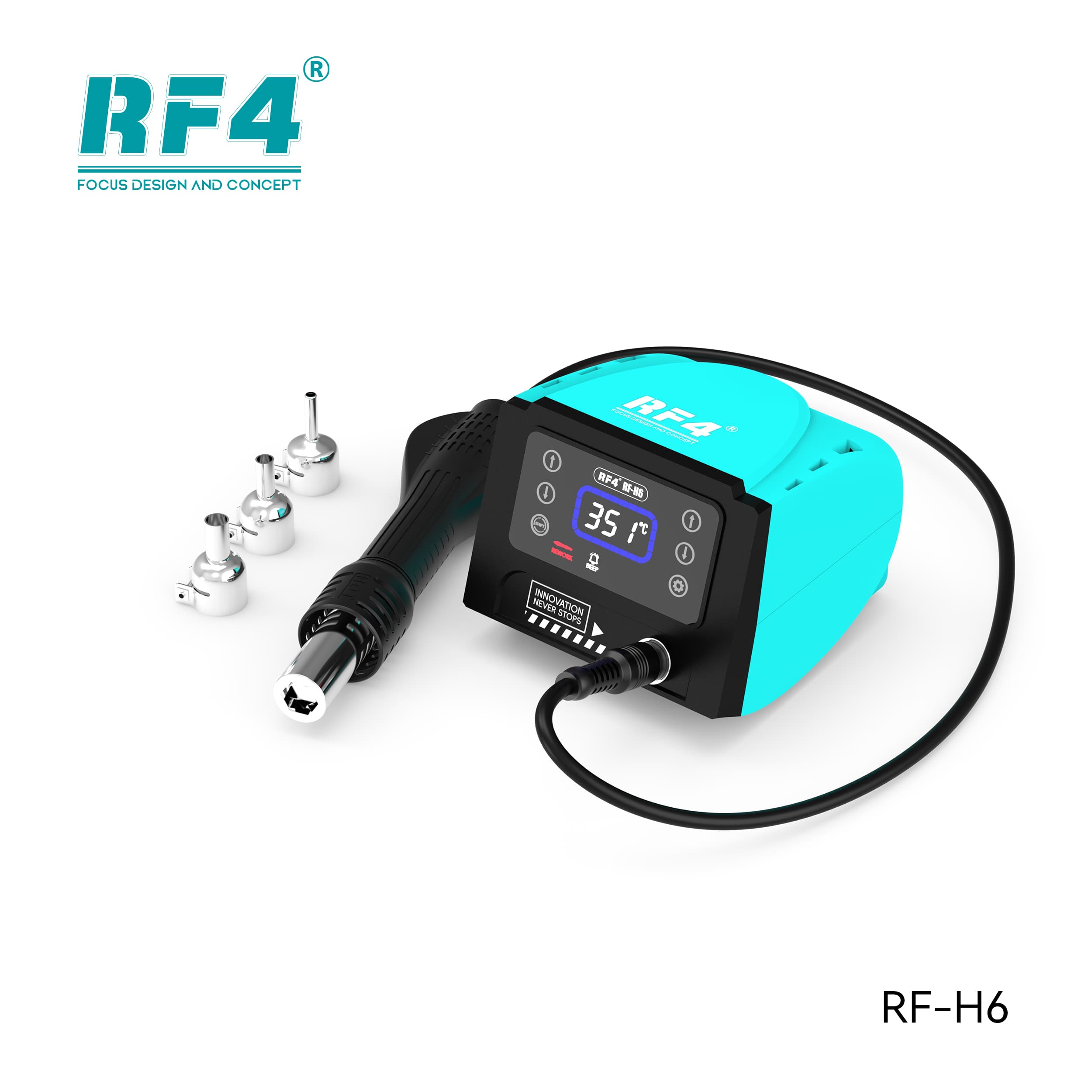 RF4 RF-H6 — estação com soprador e 3 bocais inclusos