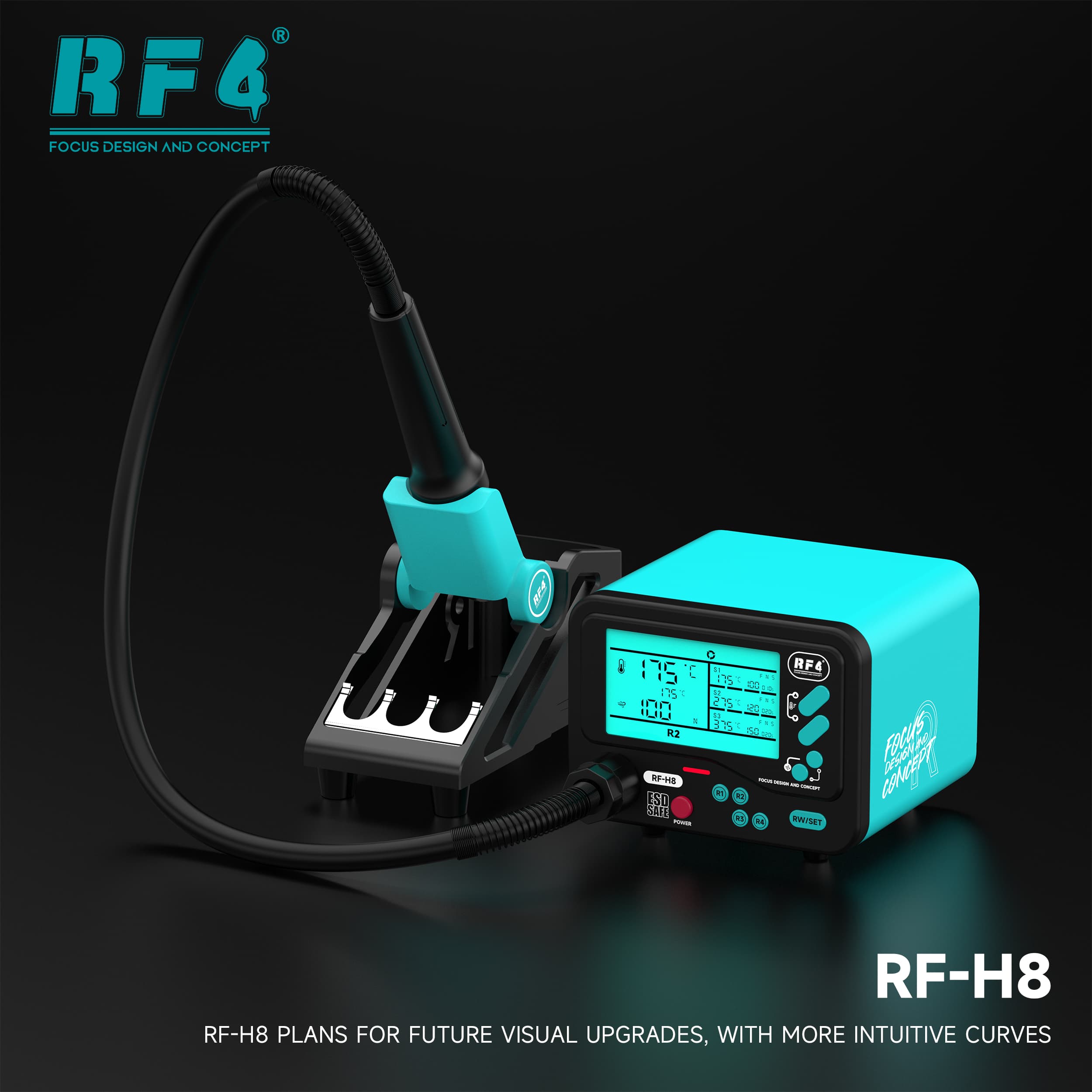 RF4 RF-H8 — estação completa com soprador no suporte
