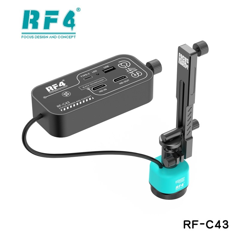 Câmera Térmica RF4 RF-C43 — caixa de controle e cabeçote da câmera térmica